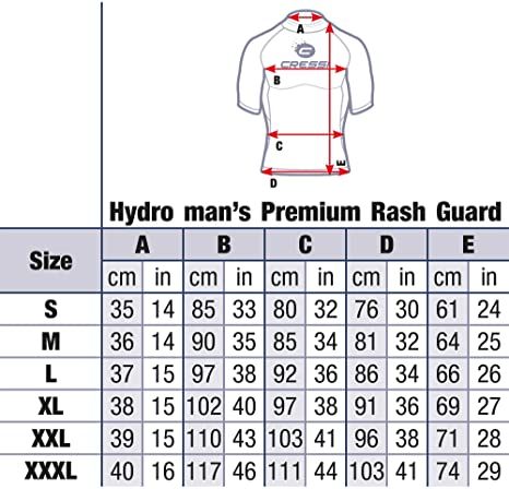 Cressi Hydro rashguard UV majica s kratkimi rokavi za moške M modra