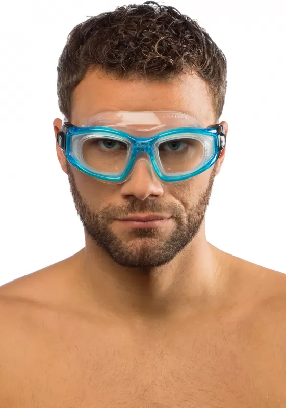 Cressi plavalna očala Galileo steklene leče aqua modra