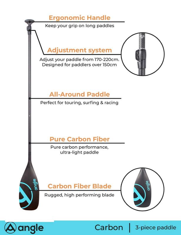 Angle sup karbonsko veslo PERFORMANCE7 3-delno