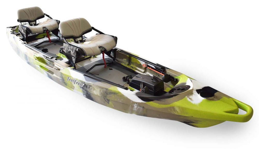 Kajak za ribolov Feelfree Lure II Tandem lime camouflage