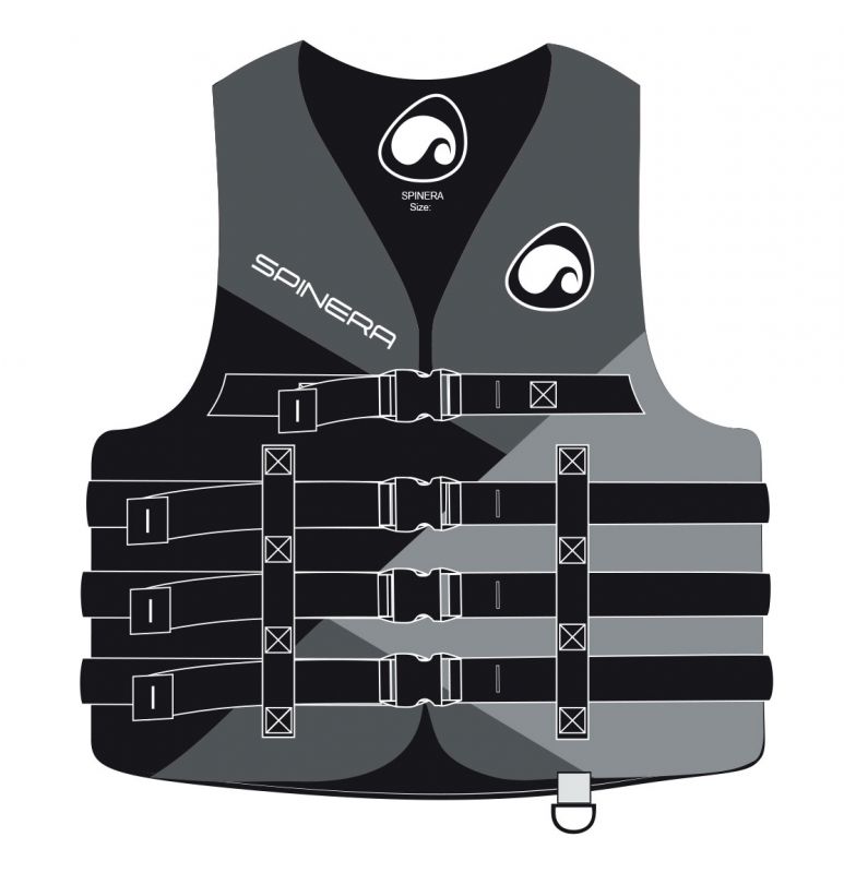 Rešilni jopič Jet Ski Deluxe Nylon 50N siv XS