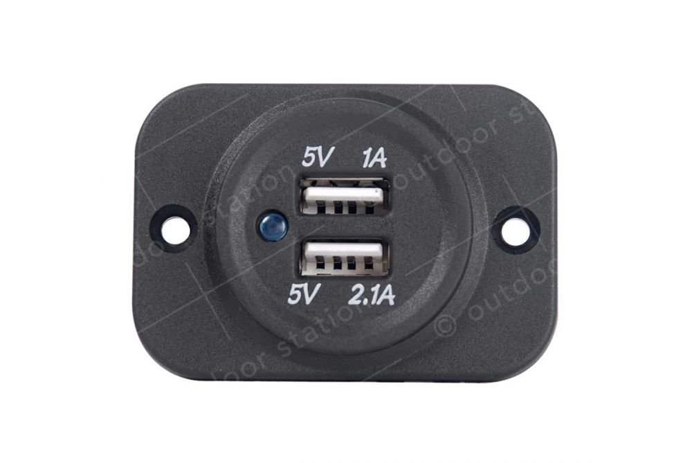 USB vgradna vtičnica 12V in okvir - 1A - 2.1A